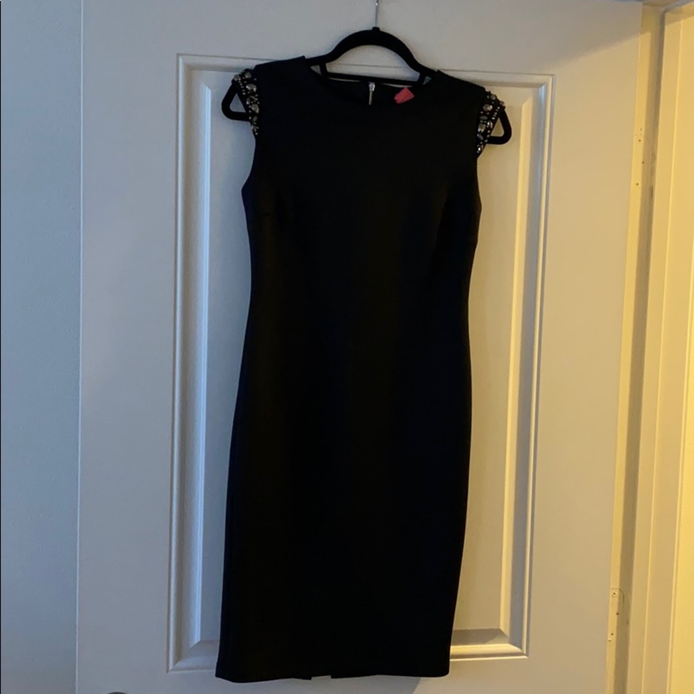 Black dress with gems on sleeves